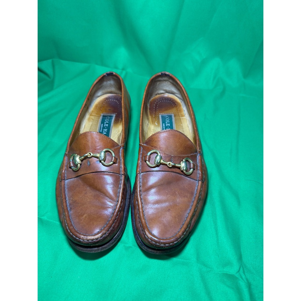 Cole Haan Mens Brown Leather Horsebit Loafers Made in Italy Size 10 W 561